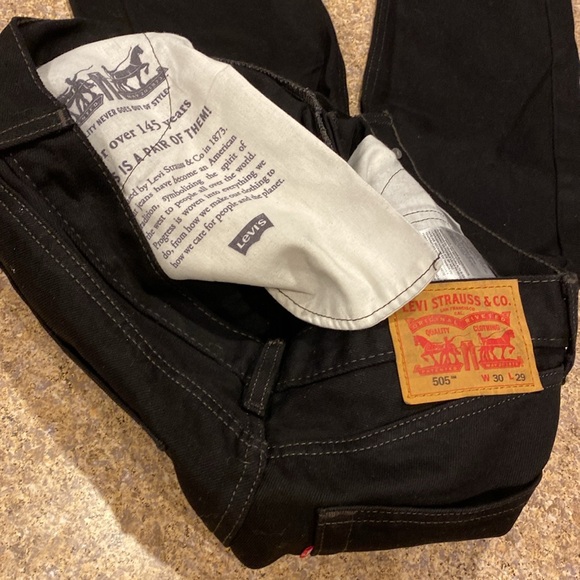 Levi Straus & Co. 505 Black Jeans Tag Says W30 L29 - Picture 5 of 17